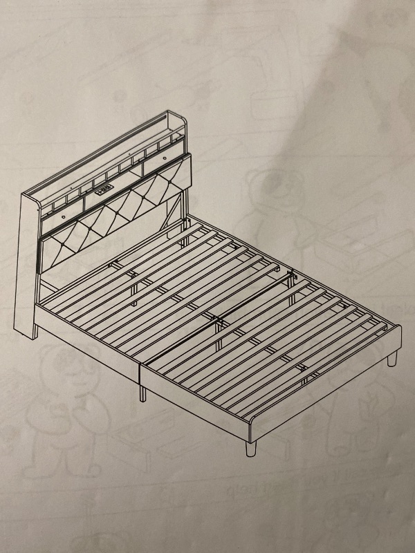 Photo 1 of Twin LED Velvet Bed Frame  Upholstered Platform Bed with Charging Station&Button Tufted Design, Wooden Slats Support, Box Spring Optional, Easy Assembly, Pink