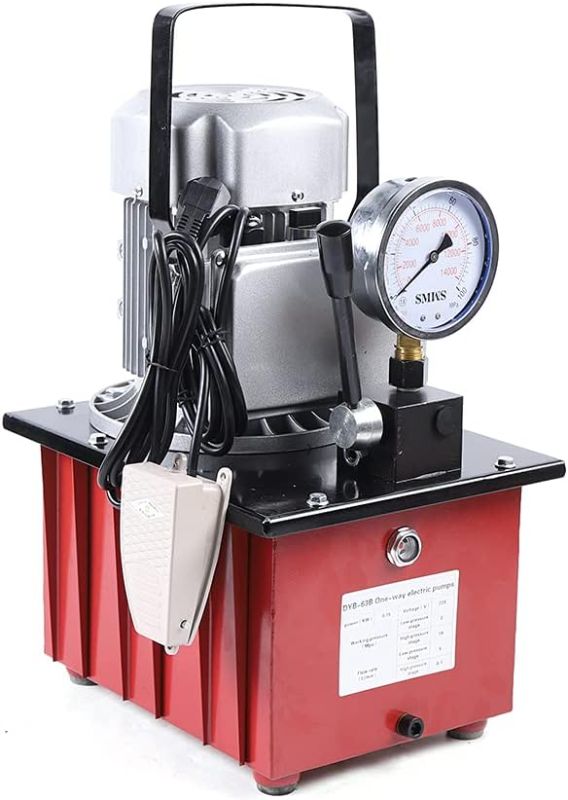 Photo 1 of Electric Hydraulic Pump, 110V 750W 10000 PSI Double Acting Air Hydraulic Pump Unit 7L Capacity Manual Valve Controls Return Oil for Punching/Bending/Jack Machine
