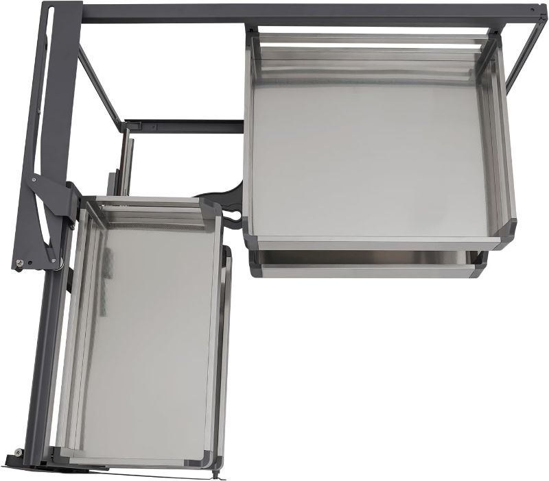 Photo 1 of 15inch Blind Corner Cabinet Pull Out, Deep Organizer Left/Right Handed Open Hidden Corner Cabinet Slide Out Shelves, Noiseless Magic Corner Base Cabinet (Left Handed Open)