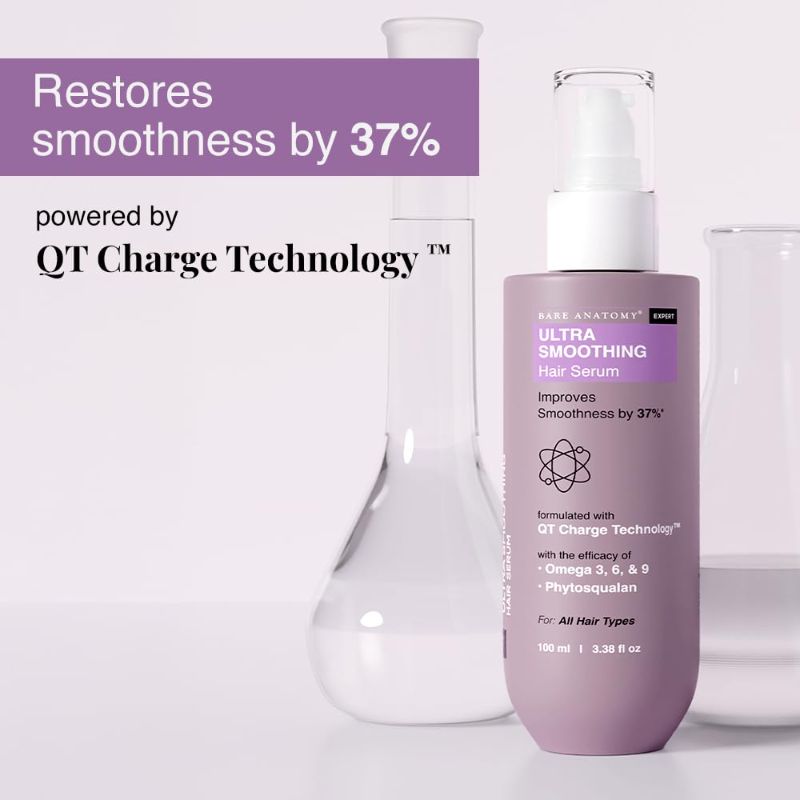 Photo 1 of Ultra Smoothing Hair Serum Powered By Carbohydrate Complex & Niacinamide | Serum for Smooth & Shiny Hair | For Dry & Frizzy Hair | Women & Men | 100 ml