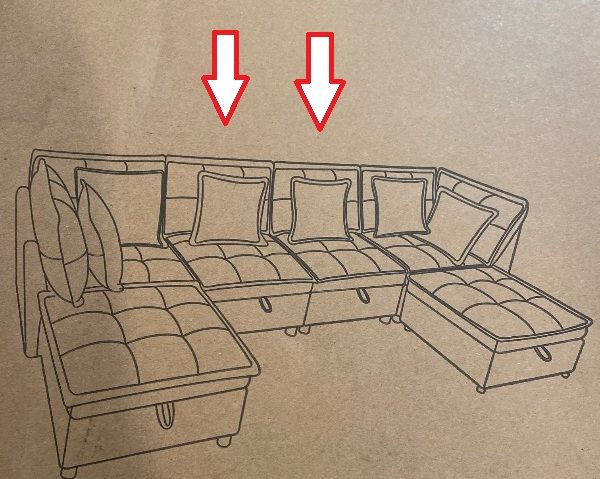 Photo 1 of (Box B) White Chenille Modular Sectional Sofa With Storage - 29"x29"x9"