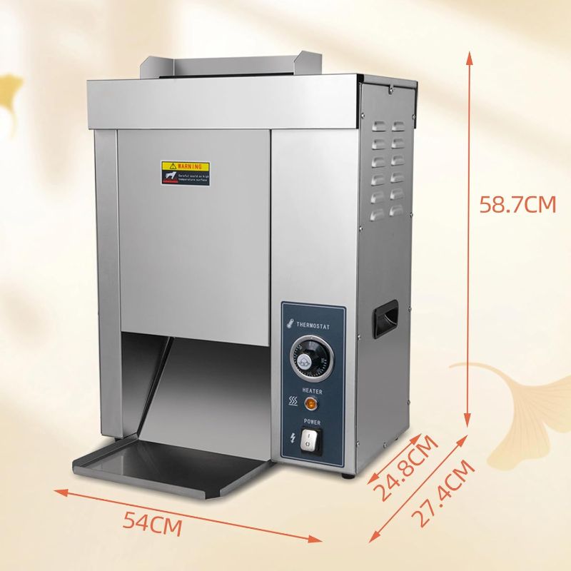 Photo 1 of Hakka Commercial Burger Machine, Vertical 2000W Chain Type Automatic Unlimited Electric Bun Toaster for Fast Food Restaurant Grilling Browning EGO 1400 Slices/Hour