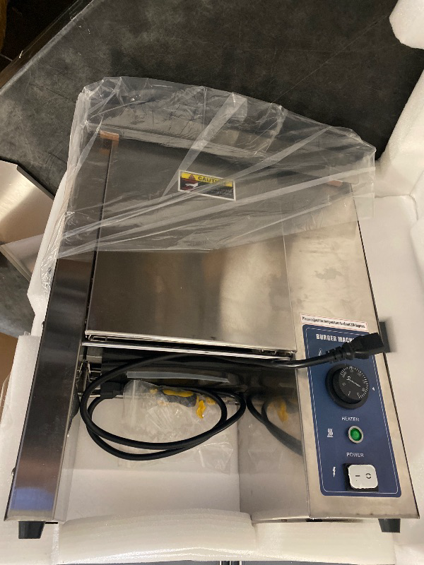 Photo 1 of Hakka Commercial Burger Machine, Vertical 2000W Chain Type Automatic Unlimited Electric Bun Toaster for Fast Food Restaurant Grilling Browning EGO 1400 Slices/Hour