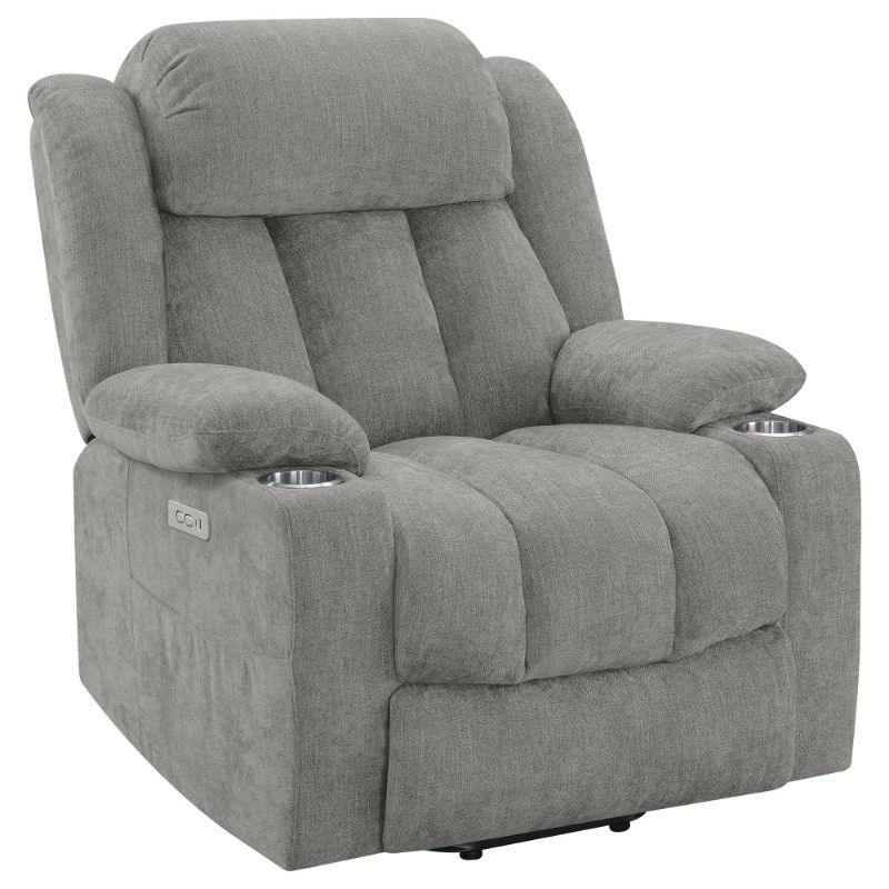 Photo 1 of Houston Upholstered Power Lift Recliner Grey