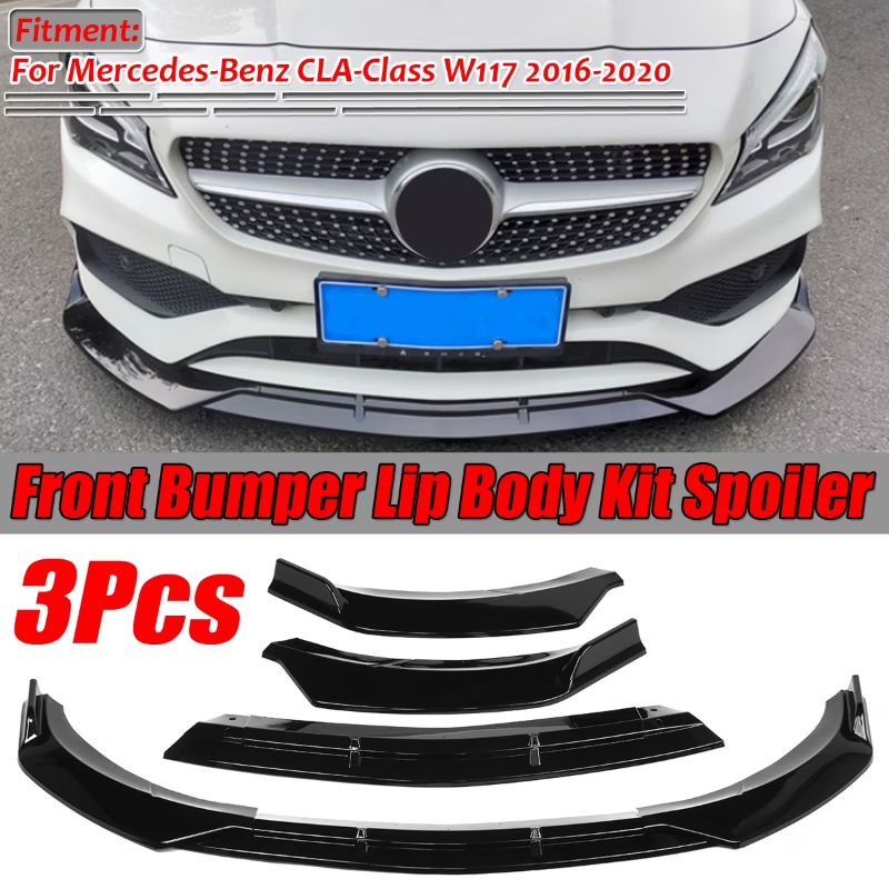 Photo 1 of 3PCS Front Bumper Lip Body Kit Spoiler For Mercedes-Benz CLA-Class W117 2016-2020, Great quality and great Fitment
