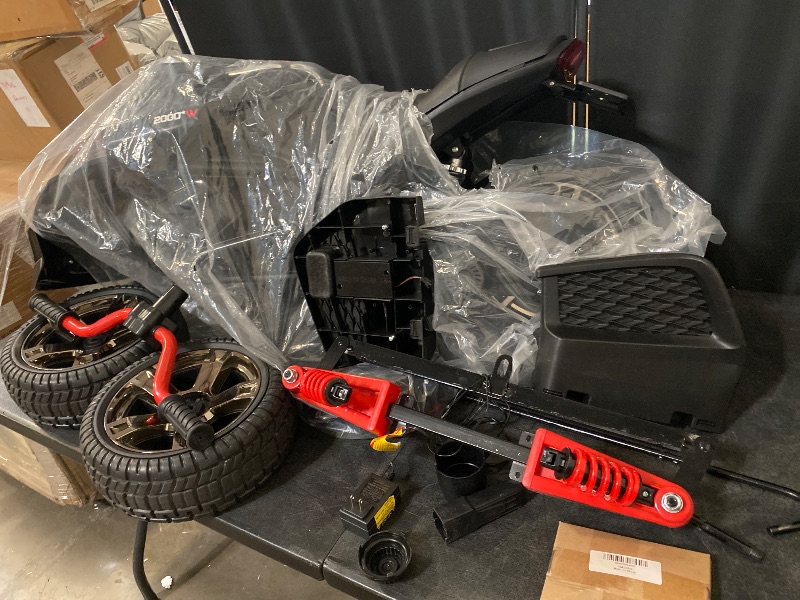 Photo 1 of 12V Kids Electric Motorcycle Ride on ATV, 3 Wheeler Power Wheel, w/LED Lights, EVA Tires, High & Low Speed, Horn, Music, Police car