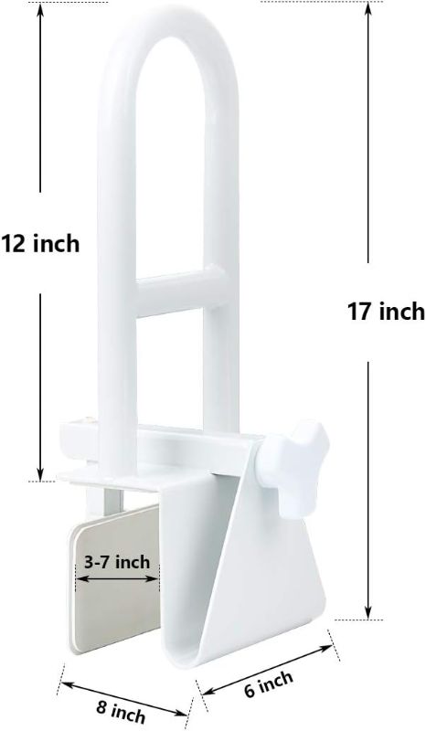Photo 1 of Butizone Bathtub Safety Rail, Medical Adjustable Tub Grab Bar Handle Clamp Safety Handrail Support for Seniors and Elderly