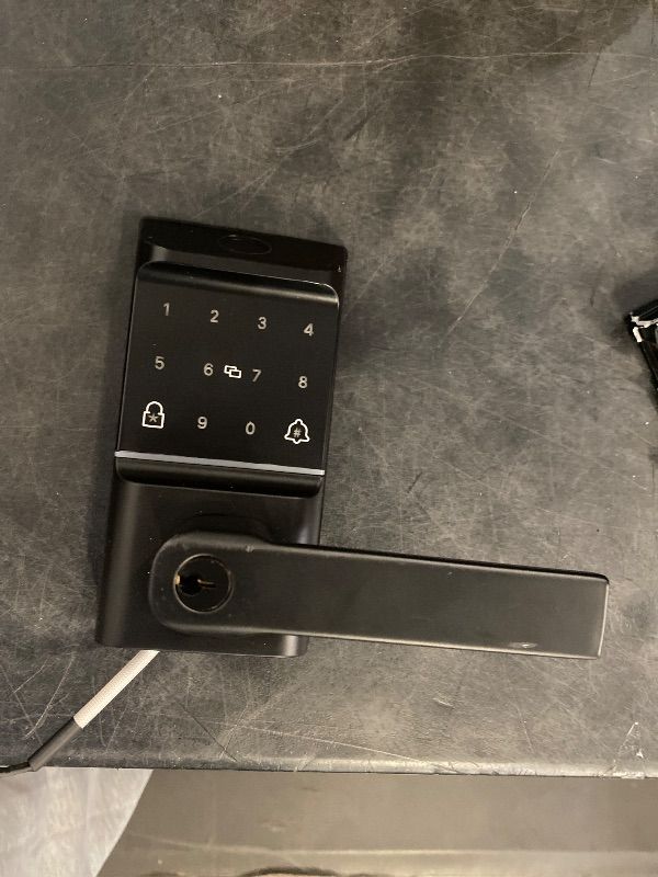 Photo 1 of  Keypad Smart Door Lock with Handle, Keyless Entry Deadbolt for Front Door, Smart Auto Lock Deadbolt with Phone/Watch App Control, Biometric Fingerprint Gate Handle with 7 Ways to Unlock