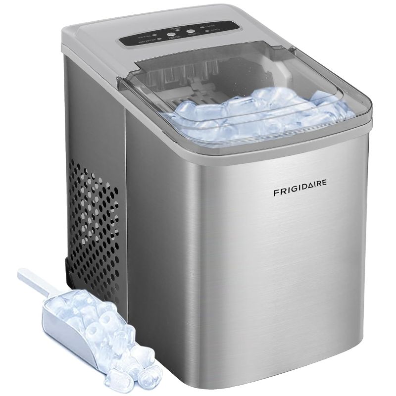 Photo 1 of Frigidaire 26 Lbs per Day Portable Compact Maker, Ice Making Machine, Stainless, Medium