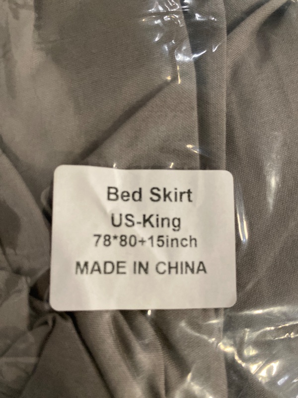 Photo 1 of Elegant Comfort Luxurious Wrap Around Elastic Solid Ruffled Bed Skirt, with 16 Inch Tailored Drop - Easy Fit, Premium Quality Wrinkle and Fade Resistant - King/Queen, Grey