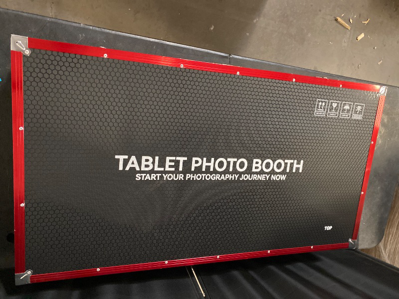 Photo 1 of Portable Photo Booth with 22 Inch RGB Ring Light, Supports External Printer Connection, HD Portrait Selfie, Beauty Filters & Face Detection for Wedding Birthday Party Events Rental(Flight Case+red and black)