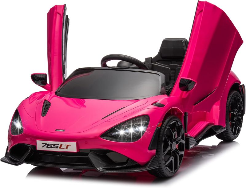 Photo 1 of Kids Ride-on Car Licensed McLaren765LT for 3-6Years Old, Electric car 12V Battery Powered Electric Vehicle, w/Parent Remote, Music Player, LED Lights, Smooth Start, 3 Speeds, Pink