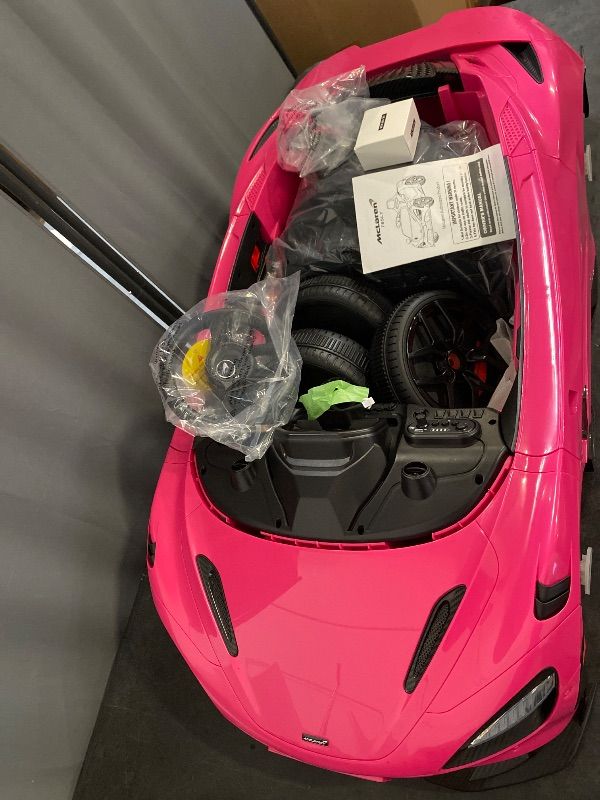 Photo 1 of Kids Ride-on Car Licensed McLaren765LT for 3-6Years Old, Electric car 12V Battery Powered Electric Vehicle, w/Parent Remote, Music Player, LED Lights, Smooth Start, 3 Speeds, Pink