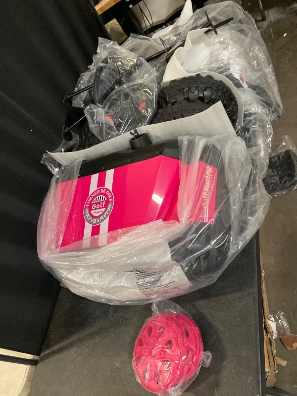 Photo 1 of Electric Car for Kids, 24V 4 Seater Ride on Toys w/Parent Remote, 4 Wheeler Suspension, Max 220lbs Weight Capacity, USB, Music, Radio, LED Light, Ride on Truck for Boy/Girl Ages 3-8, Pink