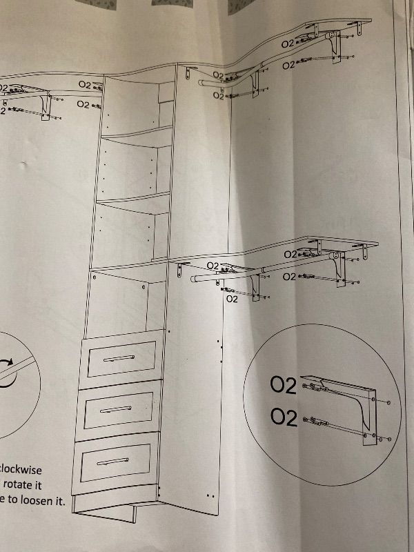 Photo 1 of iSunirm 8FT Closet System, 96'' Closet Organizer System with 3 Hanging Rods, Wall Mount Bedroom Wardrobe with 3 Drawers Walk-in Closet, Adjustable Cloth Garment Rack from 5 to 8FT (Cut to Fit), White
