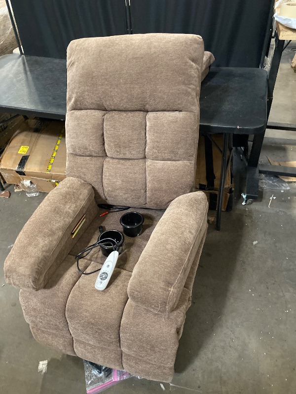 Photo 1 of Power Lift Chair Recliners for Elderly with Heat and Massage, Recliner Chairs for Adults, Upgraded Fabric Recliner with USB & Type-C Charge Port, Cup Holders, L9912?Velet Brown?