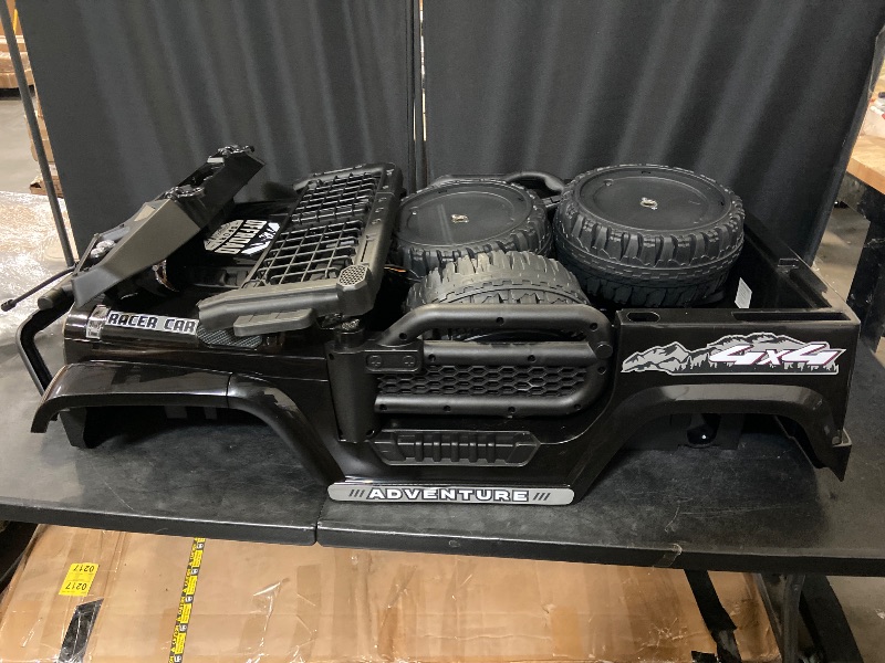 Photo 1 of 24V Jeep Power Wheels w/Remote Control, 4WD Ride on Truck Car, 3 Speed, Bluetooth Music, Wide Seat, Spring Suspension, LED Light, Birthday for Boys Girls Toddler (D-Black)