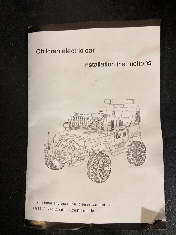 Photo 1 of 24V Jeep Power Wheels w/Remote Control, 4WD Ride on Truck Car, 3 Speed, Bluetooth Music, Wide Seat, Spring Suspension, LED Light, Birthday for Boys Girls Toddler (D-Black)