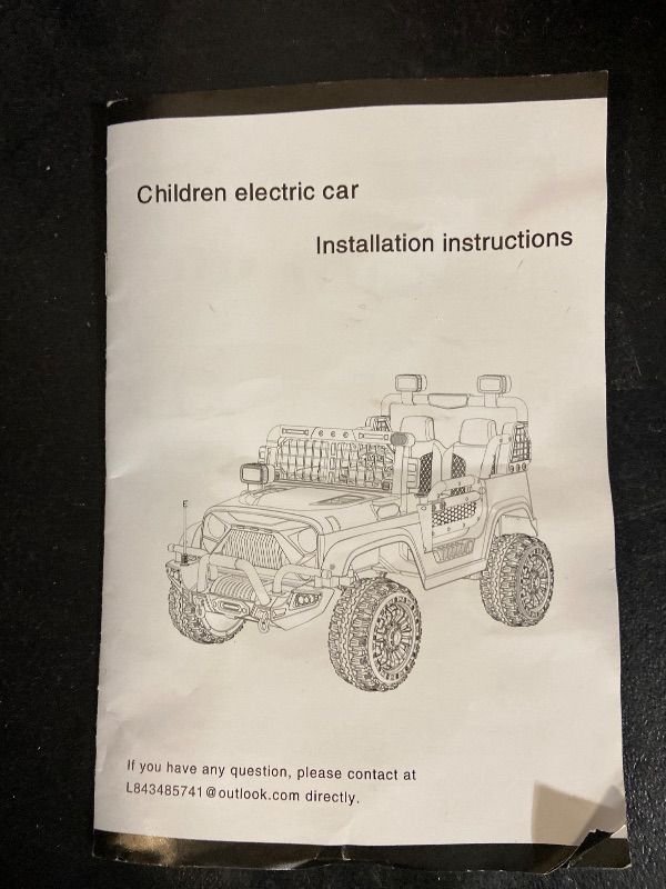 Photo 1 of 24V Jeep Power Wheels w/Remote Control, 4WD Ride on Truck Car, 3 Speed, Bluetooth Music, Wide Seat, Spring Suspension, LED Light, Birthday for Boys Girls Toddler (D-Black)
