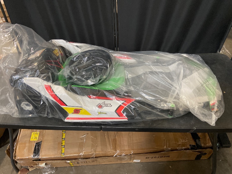 Photo 1 of 24V Kid Go Kart, 7AH Battery Powered Electric Vehicle, w/150 * 2 Motors, Drifting Car, Soft Start, Music, Horn Honking and Safety Belt, Gift for Kids Age 6-12 Years Old, Green