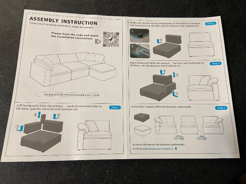 Photo 1 of Corner piece to blue velvet convertible sectional
