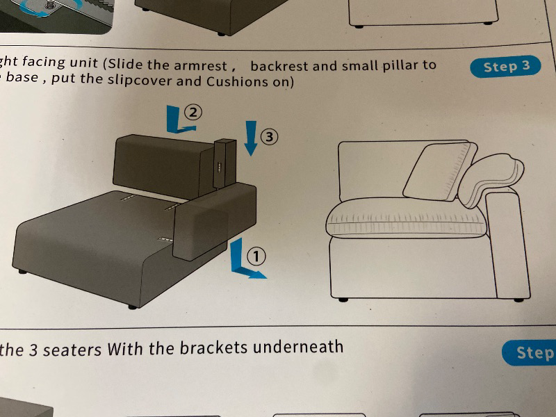 Photo 1 of Corner piece to blue velvet convertible sectional