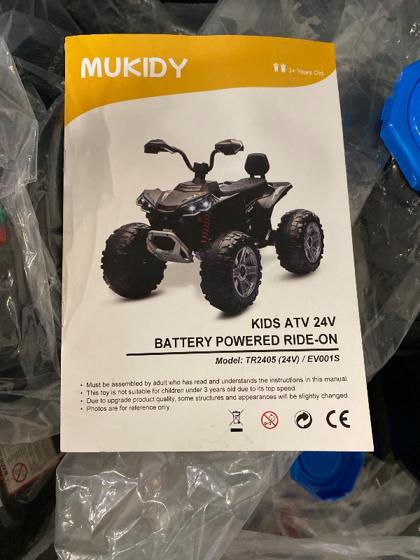 Photo 1 of 24V 2-Seater Ride On ATV, 4-Wheel Battery Powered Electric Car Truck, Electric Car for Kids with High/Low Speed Modes, LED Lights, Music & Horn for Boys Girls
