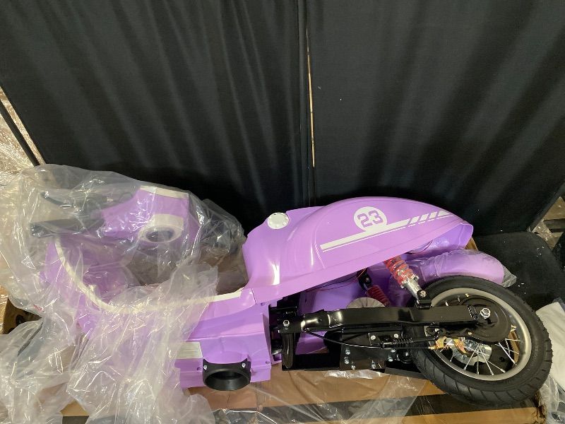 Photo 1 of Kids Motorcycle, 2 Wheel Electric Motorcycle for Girls Ages 8-12, 24V Ride on Toys with Music, Story, Headlight, 3 Speed Options, Up to 60min Ride Time, for Riders up to 143 lbs, Easy Assemble, Purple