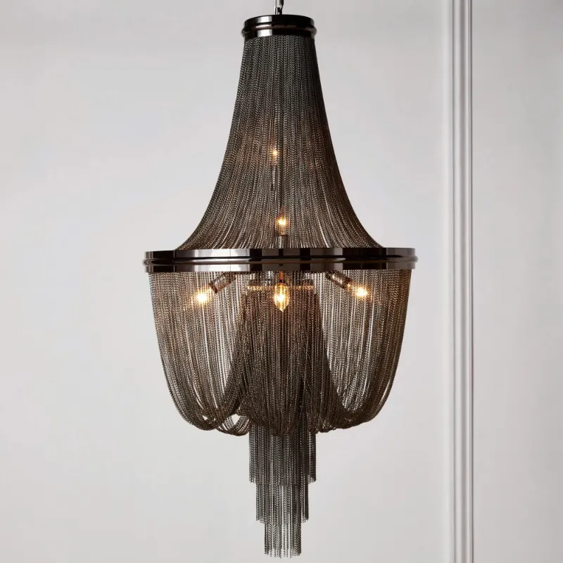 Photo 1 of Rue Metal Chain Chandelier 40"H - Graphite