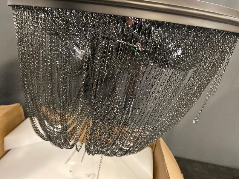 Photo 1 of Rue Metal Chain Chandelier 40"H - Graphite