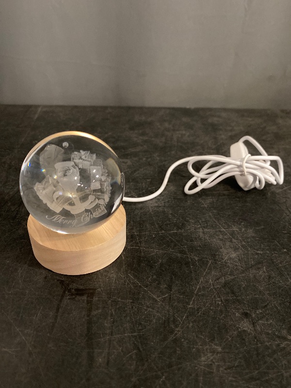 Photo 1 of D Crystal Ball Night Light Mood Lighting Cozy Comfort Gifts Home Decor lamp for Bedroom Space Lamps Happy Cozy Comfort Gifts (Santa)