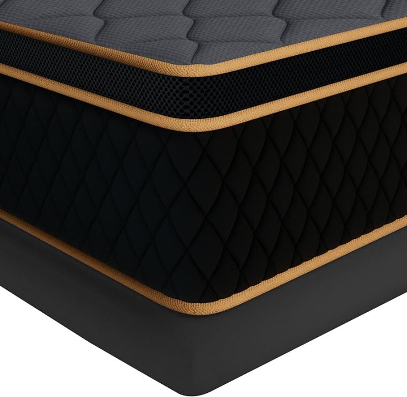 Photo 1 of Queen Foam Mattress Black & Gold