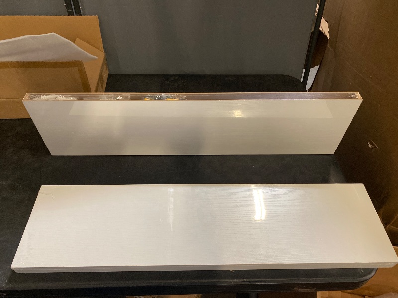 View 2 of 30" Width Floating Shelves, Wall Shelves for Bathroom/Living Room/Bedroom/Kitchen Decor, White Shelves with Invisible Brackets Set of 2