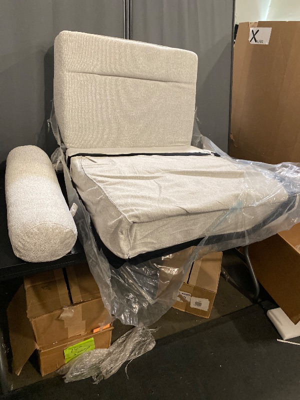 Photo 1 of foldable cushing lounge seat with cushion (light grey)