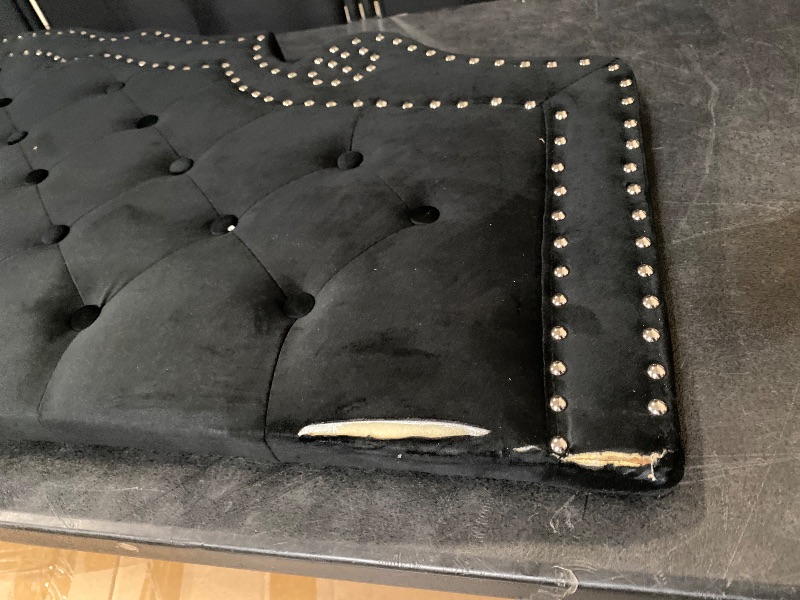 Photo 1 of Queen size Allewie  Platform Bed Frame with Velvet Tiara Upholstered Diamond Button Tufted Headboard, Black