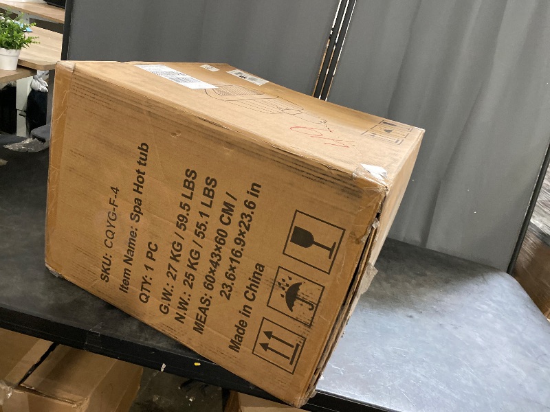 Photo 1 of ****DAMAGED******READ CLERK COMMENTS**
LILYPELLE 4-6 Person Inflatable Hot Tub, Square Portable Hot Tub with 130 Bubble Jets, Large Outdoor Spa Bathtub Set with Heater Pump, Filter and Insulated Cover, 73" X 73" X 25"