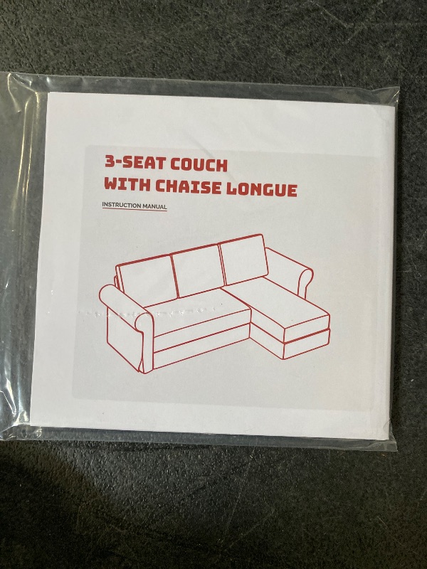 Photo 1 of box 2 of 2 Alden Design Reversible Sectional Sofa with USB & Type-C Ports for Livingroom, Black