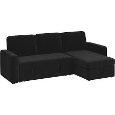 Photo 1 of box 2 of 2 Alden Design Reversible Sectional Sofa with USB & Type-C Ports for Livingroom, Black