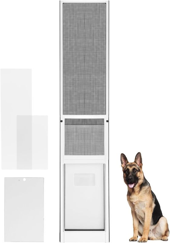 Photo 1 of Extra Large Dog Door for Sliding Door - X Large Dog Door for Sliding Glass Door - Pet Door for Patio Slider Insert, White