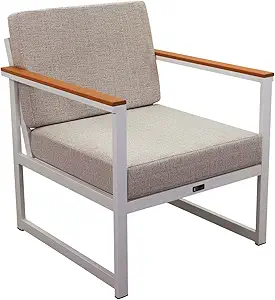 Photo 1 of Courtyard Casual Catalina Club Chair, 29.13, White & Blonde