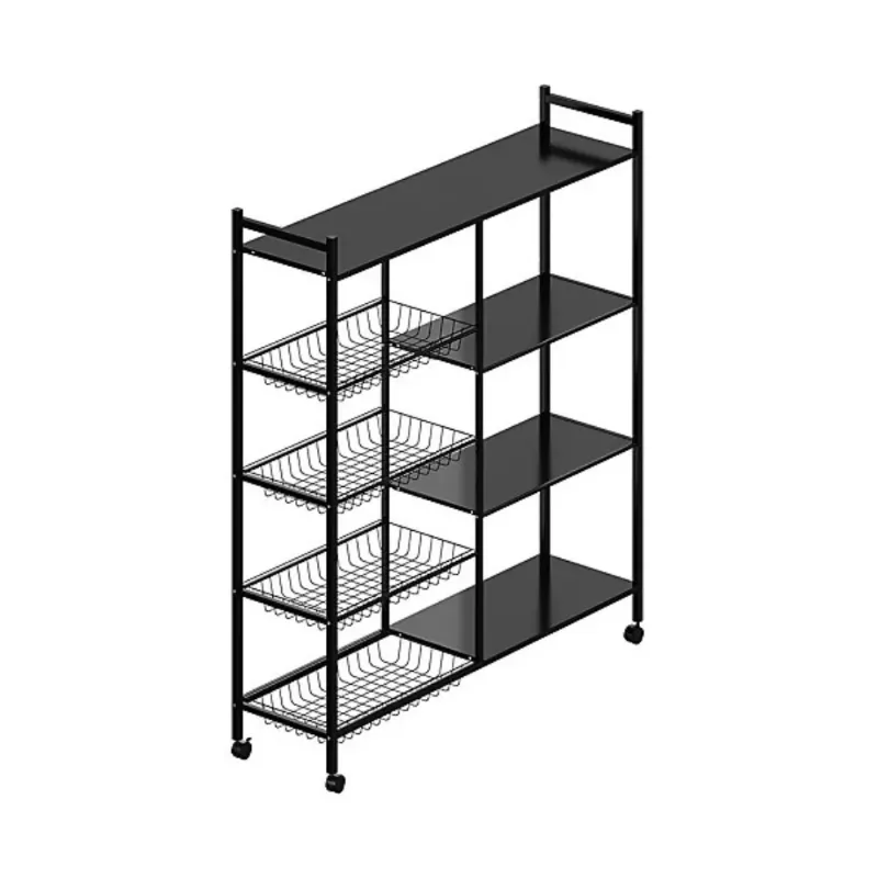 Photo 1 of Four-Tier Metal Kitchen Organizer Rack with Four Baskets