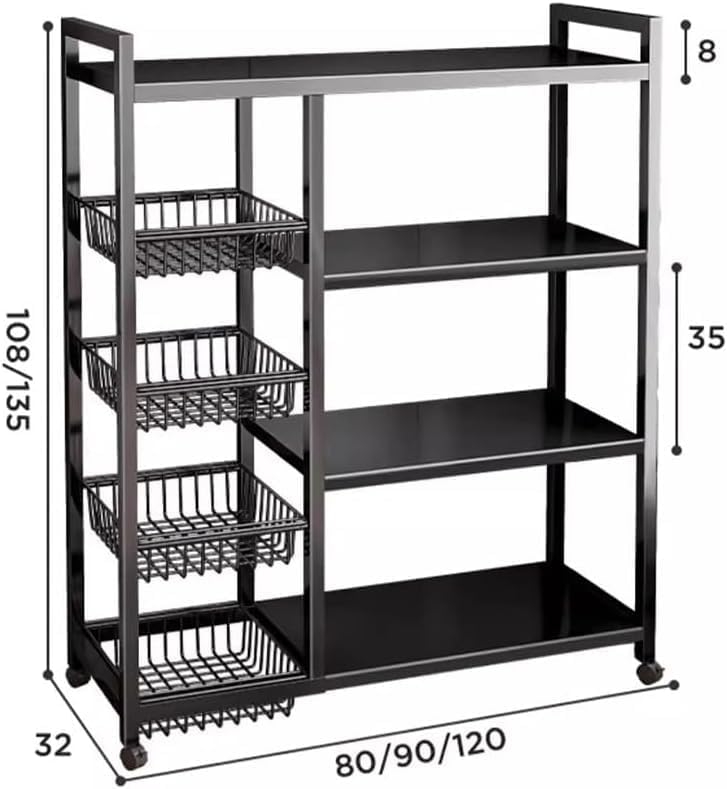 Photo 1 of Four-Tier Metal Kitchen Organizer Rack with Four Baskets