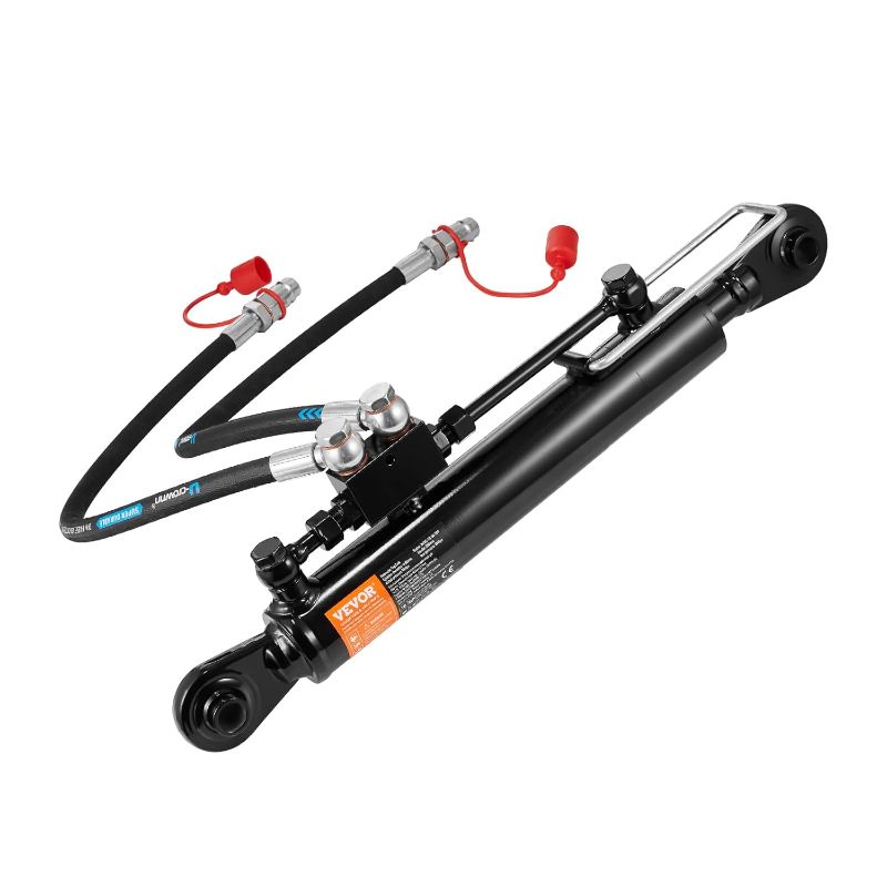 Photo 1 of VEVOR Hydraulic Top Link Cat.1-1 (11 in, 20-7/8~31-7/8 in), Hydraulic Cylinder with 2 Hoses & G3/8" Check Valve