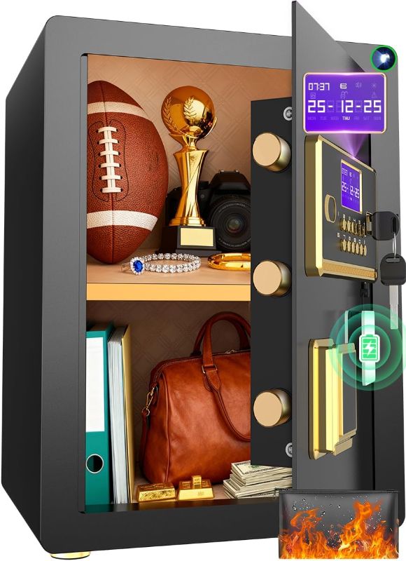 Photo 1 of Anti-Theft Digital Safe Box with Fireproof Waterproof Bag, LED Light & Alarm System - Security Safe with Adjustable Shelf for Jewelry, Cash - for Home, Office, Hotel(0.8/1.0/1.3/1.53/2.5Cuft)
Visit the MSYCOST Store