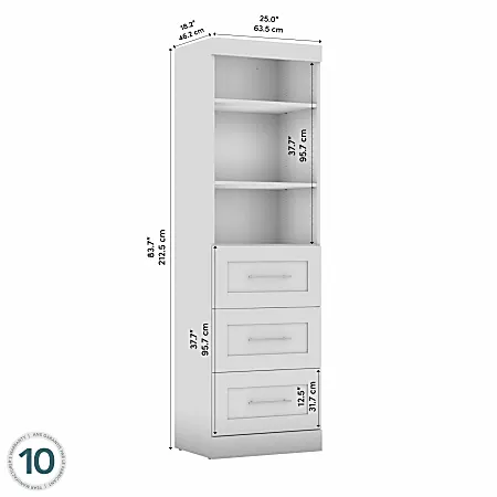 Photo 1 of Bestar Pur 25"W Storage Unit With 3 Drawers, 