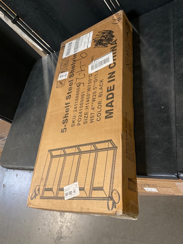 Photo 1 of 5-Tier Storage Shelves, Load 2310 lb, Garage Storage, Boltless Assembly, Adjustable Shelving Unit,  for Study Shed Basement kitchen,black