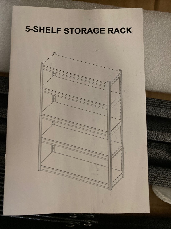 Photo 1 of 5-Tier Storage Shelves, Load 2310 lb, Garage Storage, Boltless Assembly, Adjustable Shelving Unit,  for Study Shed Basement kitchen,black