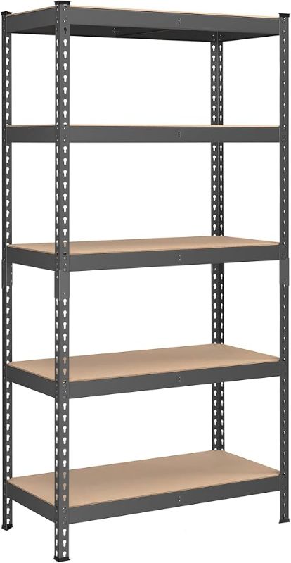 Photo 1 of 5-Tier Storage Shelves, Load 2310 lb, Garage Storage, Boltless Assembly, Adjustable Shelving Unit,  for Study Shed Basement kitchen,black