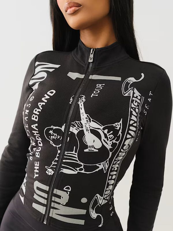 Photo 1 of Size Small True Religion SPORTY WORLD TOUR BUDDHA ZIP UP