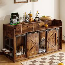 Photo 1 of Advwin 63" Double Dog Crate w/Drawers Sliding Doors